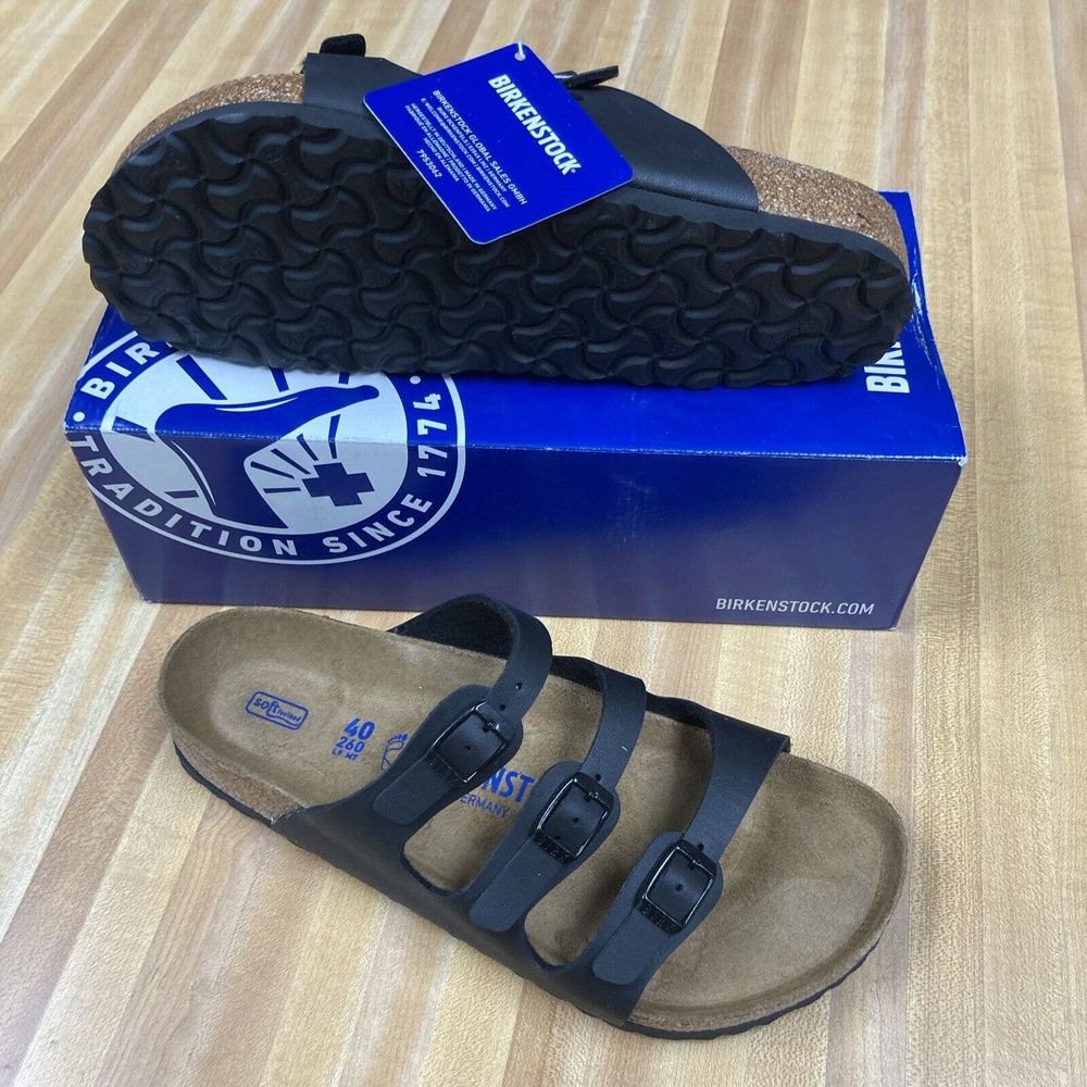 Women's Birkenstock Florida Sandals | Black | Soft Footbed | size 40 EU | 9 US - Picture 2 of 6